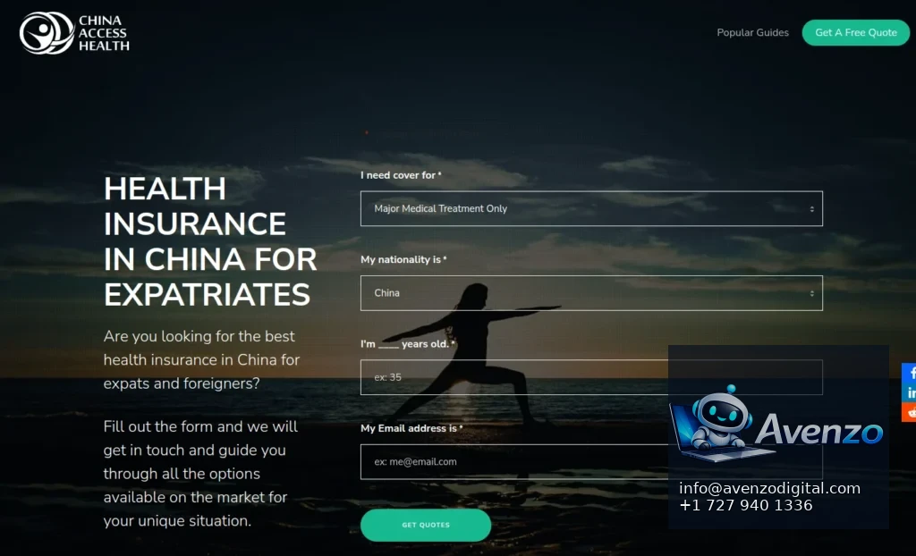 China Access Health — Website Development Case Study Homepage website screenshot