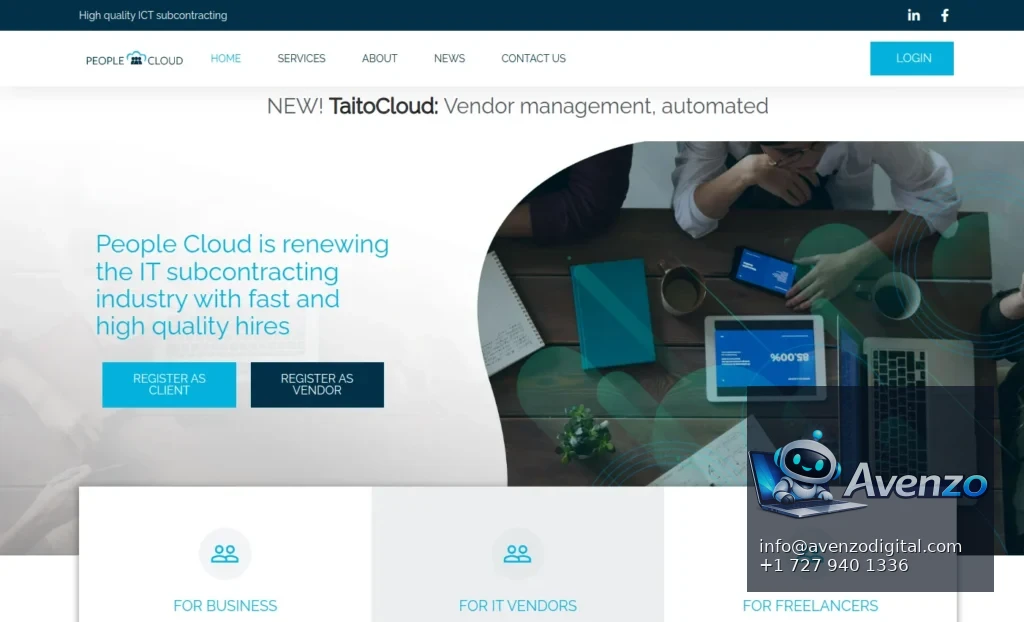 PeopleCloud — Website Design & Development Case Study Homepage website screenshot