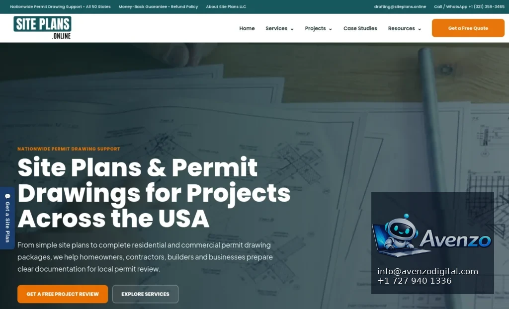 SitePlans.online — SaaS / Web Application Case Study Homepage website screenshot